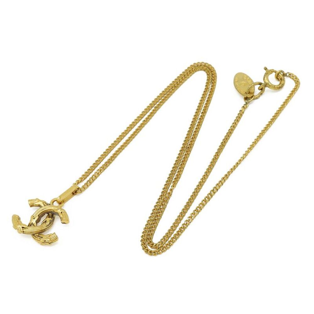 Chanel Coco Mark Chain Necklace Pendant Gold - Picture 2 of 6